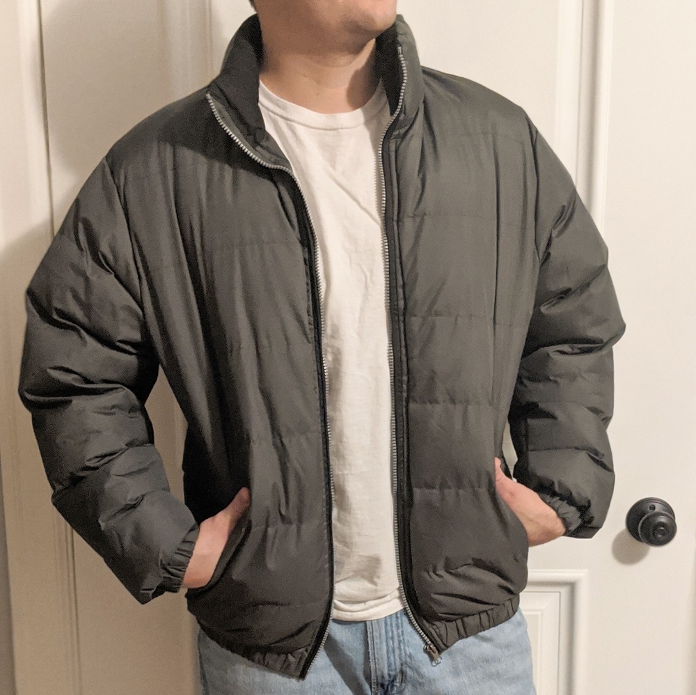 Men's green puffer jacket